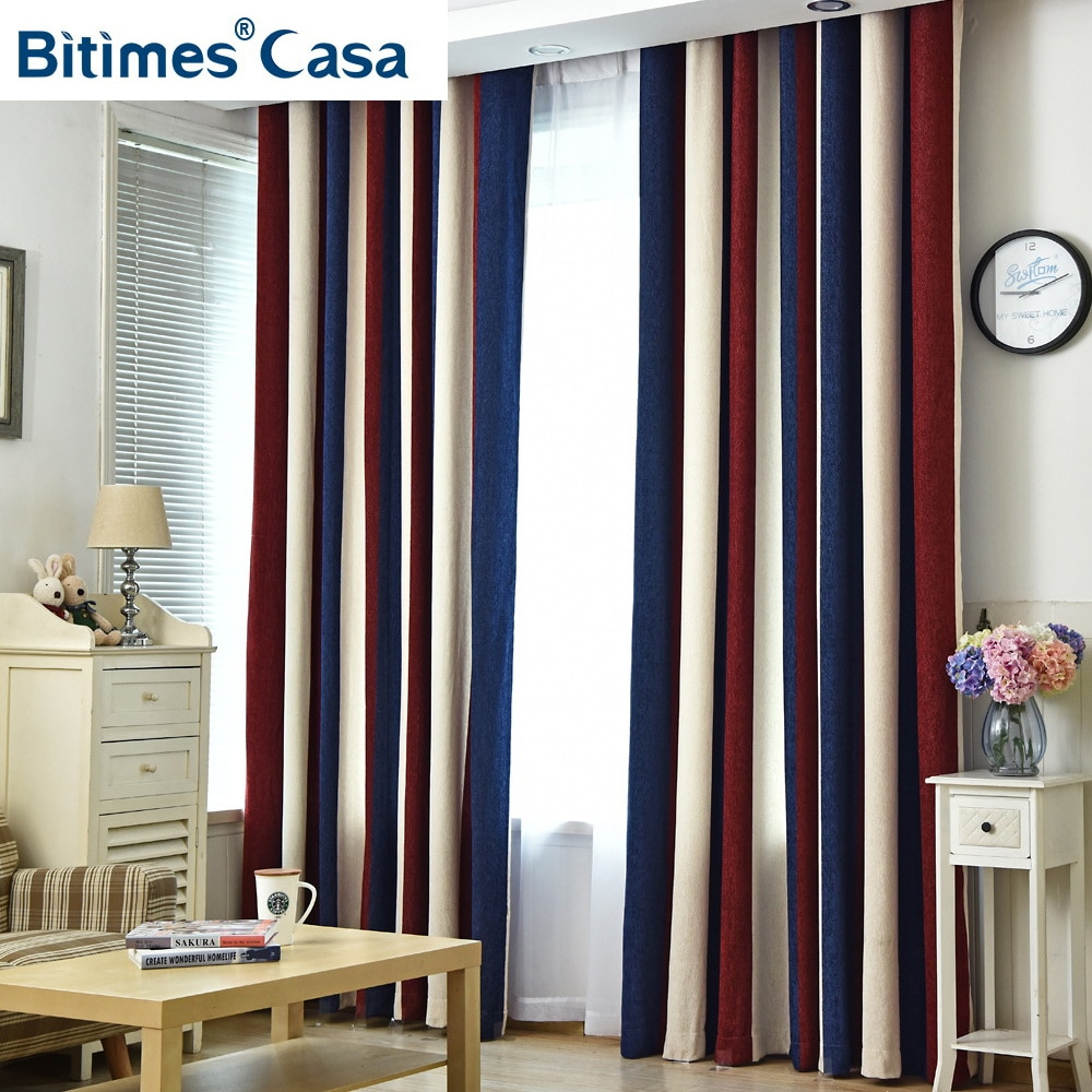 Color Splicing Blackout Window Curtain Chenille Materail For Living for dimensions 1000 X 1000