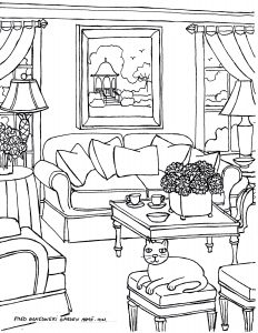 Coloring Pages For Adults Some Drawings Of Living Rooms For Adults intended for sizing 2550 X 3300