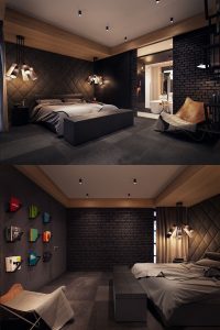 Dark Color Bedroom Decorating Ideas Shows A Luxury And Masculine for dimensions 1200 X 1800