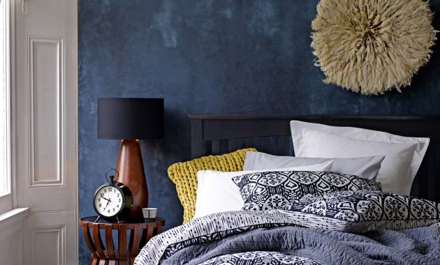 Deep Blue Accent Wall In Modern Eclectic Bedroom Gorgeous Use Of with regard to sizing 1797 X 2396