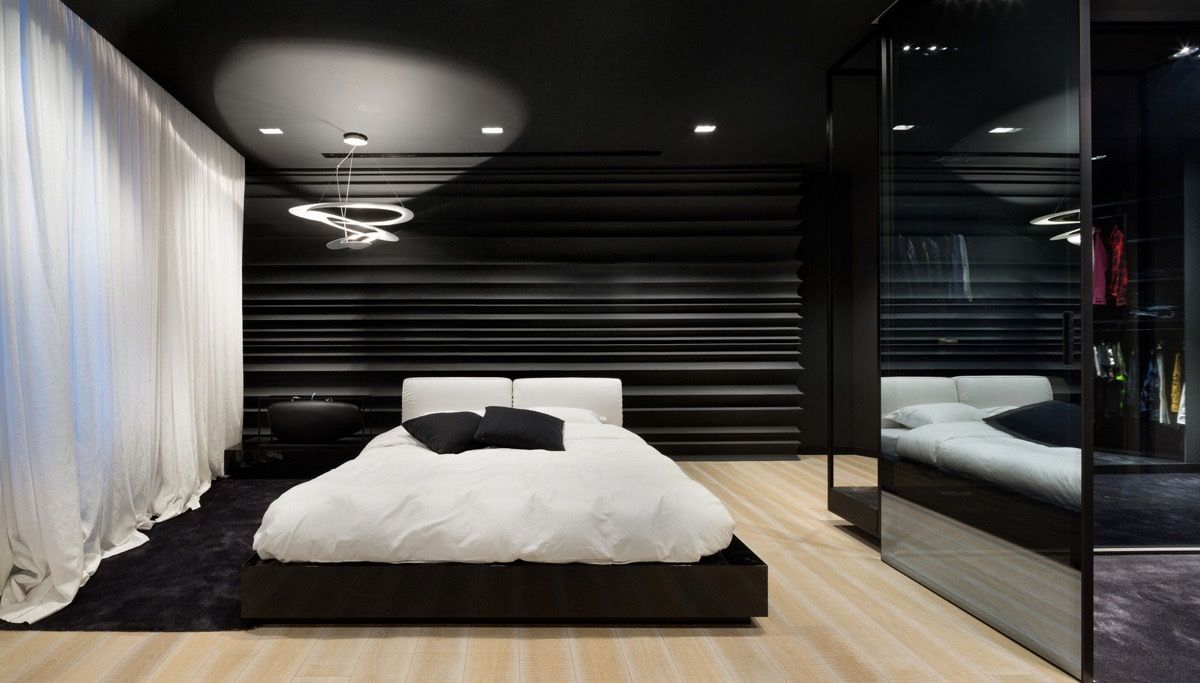 Fascinating Bedroom Design Ideas Using White And Black Color Theme in size 1200 X 683