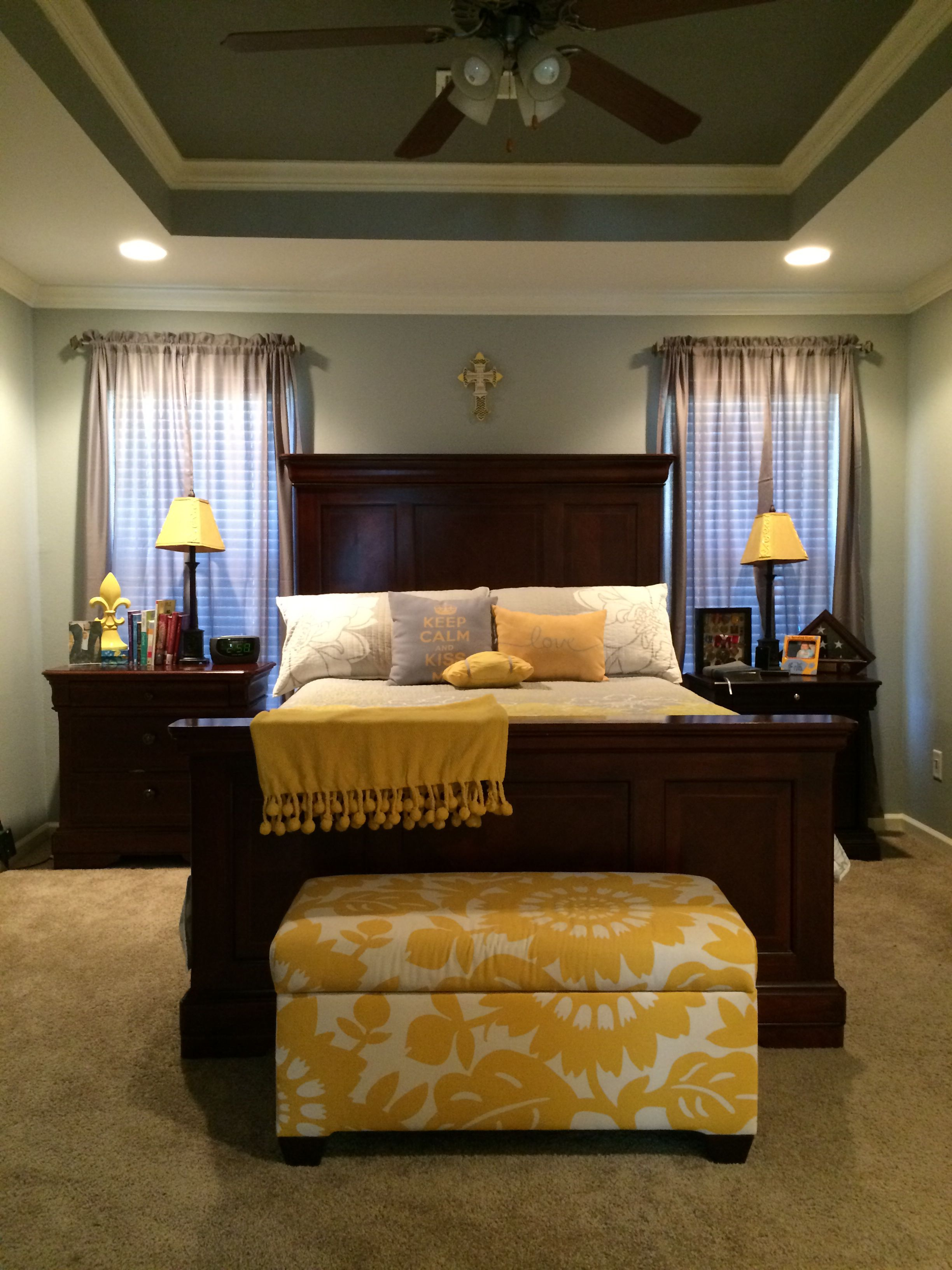 Finished The Master Bedroom Redo Final Touch Painted Tray Ceiling inside proportions 2448 X 3264