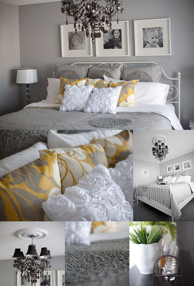 Guest Bedroom Inspiration Love The White Grey And Yellow House for sizing 750 X 1103