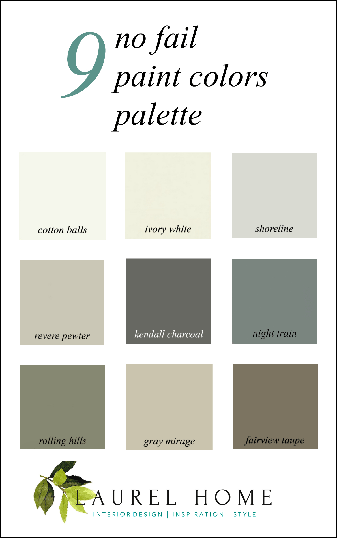 Here It Is A Palette For No Fail Paint Colors Laurel Home for proportions 1168 X 1864