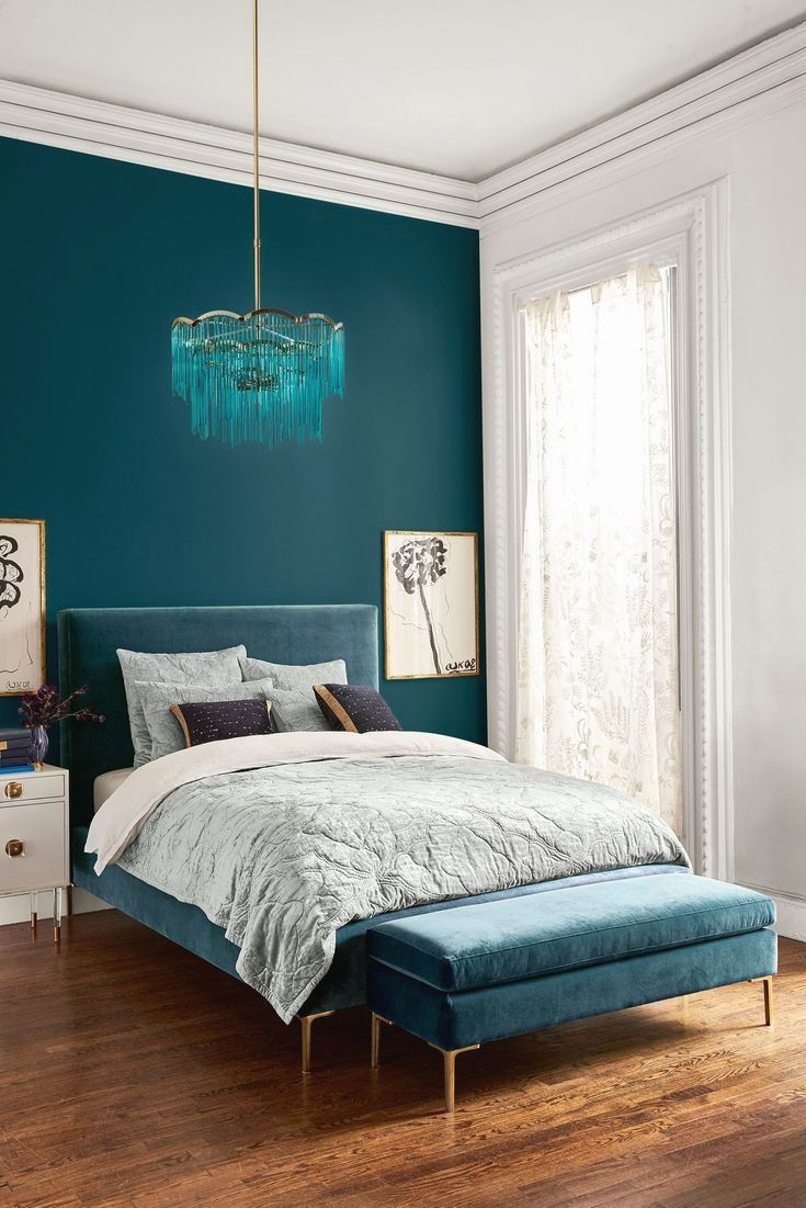 Ink Flower Wall Art In 2019 Turquoise Color Bedroom Bedroom in size 735 X 1101