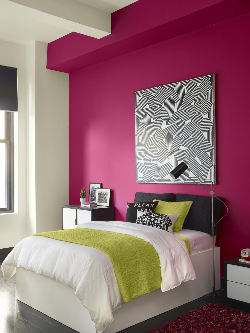 Interior Design Teen Bedroom Color Combination With Bright Pink regarding proportions 1024 X 1365