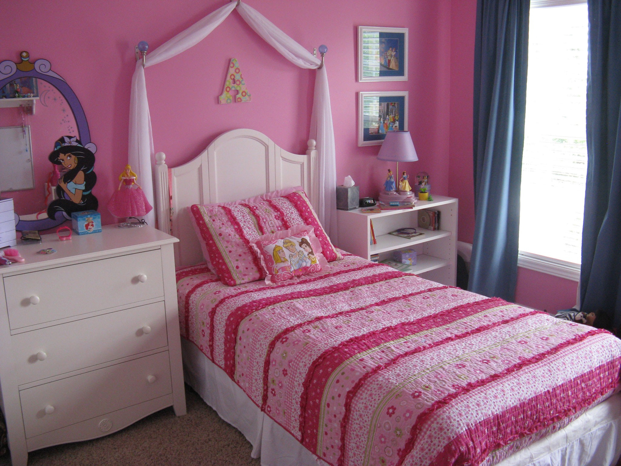 Lovable Girl Bedroom Makeover With Calm Pink Accent Wall Color within dimensions 2048 X 1536