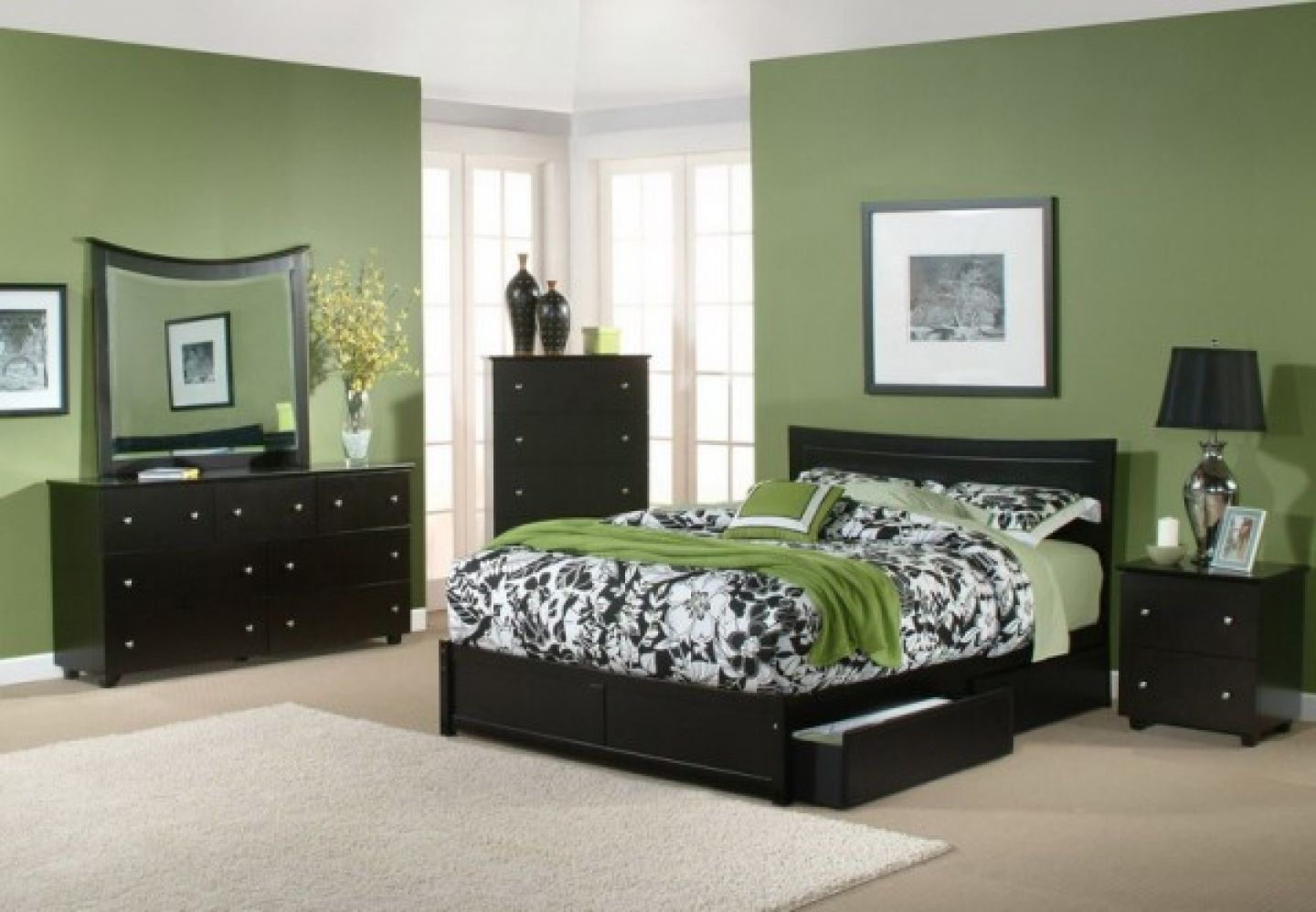 Master Bedroom Paint Colors With Dark Furniture Bedroom Green throughout measurements 1440 X 998