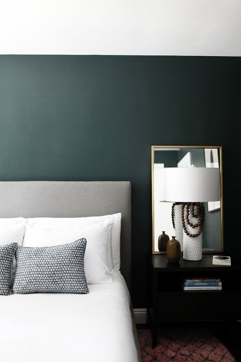 Minimalist Bedroom With Dark Green Walls Gorgeous Paint Color Is for dimensions 1024 X 1536