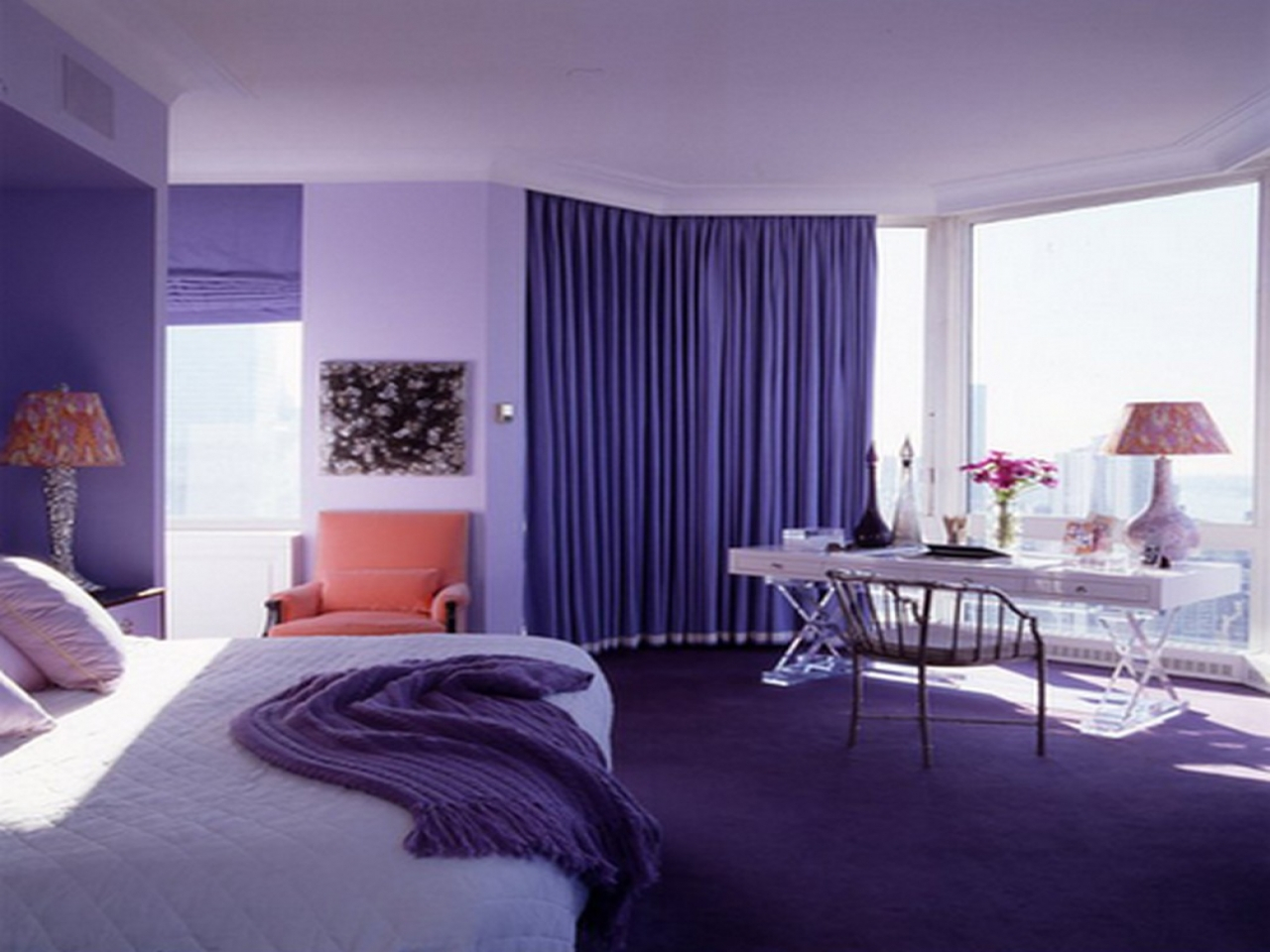 Modern Interior Colors Purple Color Bedroom Masculine Purple pertaining to proportions 1280 X 960