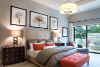 Monticello Homes Grey Bedroom Pops Of Spiced Orange Dark Wood pertaining to measurements 881 X 1200