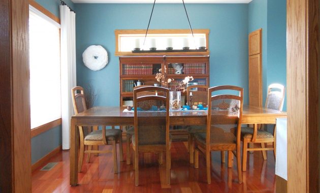 My Dining Room With Oak Trim Paint Color Sherwin Williams Moody with measurements 1917 X 2652