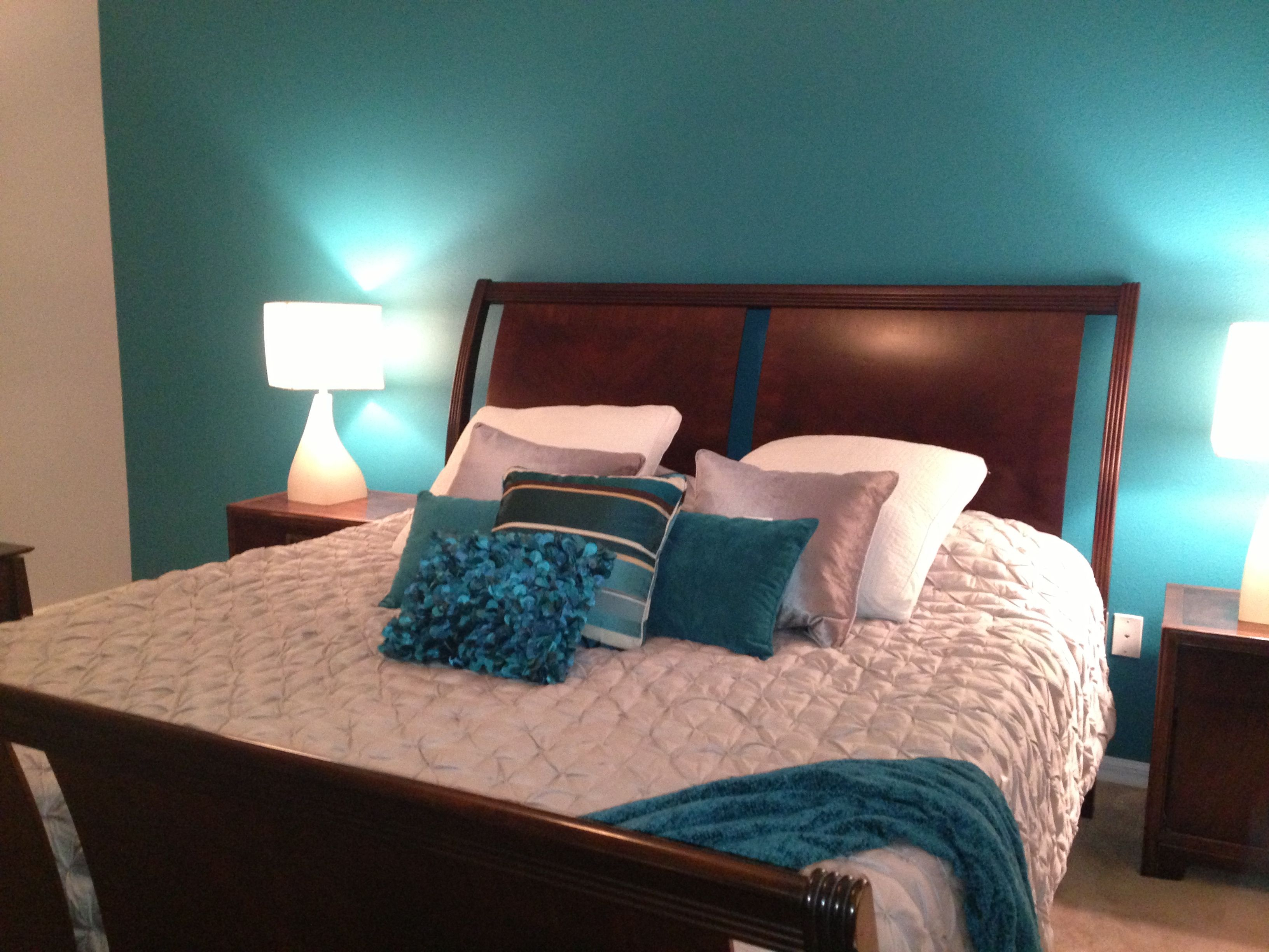 My Master Bedroom Teal And Grey My Rooms Teal Bedroom Decor with regard to proportions 3264 X 2448