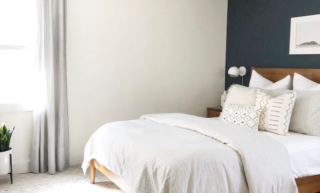 Neutral Bedroom Lots Of Texture Love The Dark Accent Wall in proportions 3024 X 3980