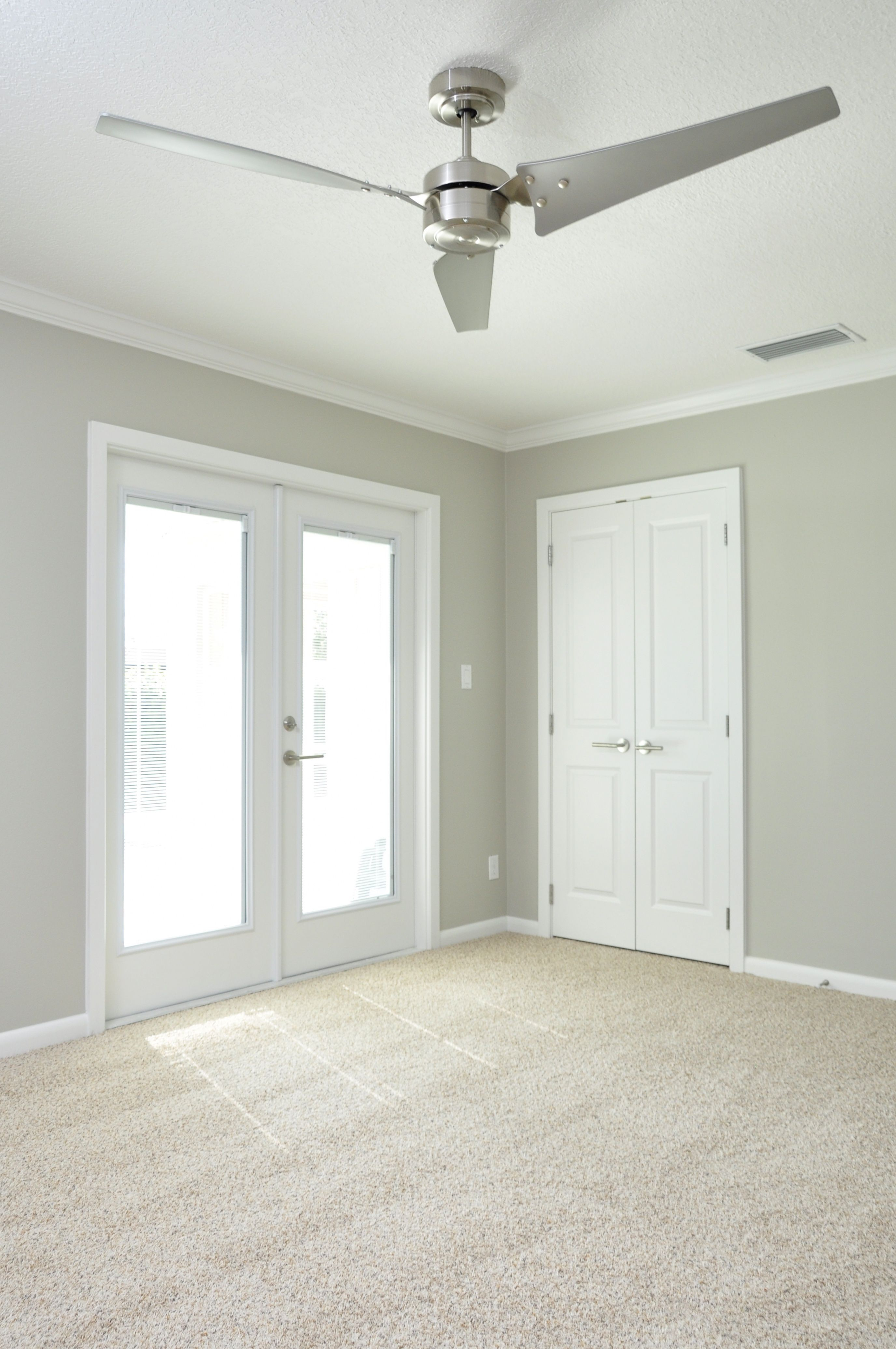 Neutral Shimmery Gray Walls With Clean White Trim Double French for dimensions 2752 X 4143