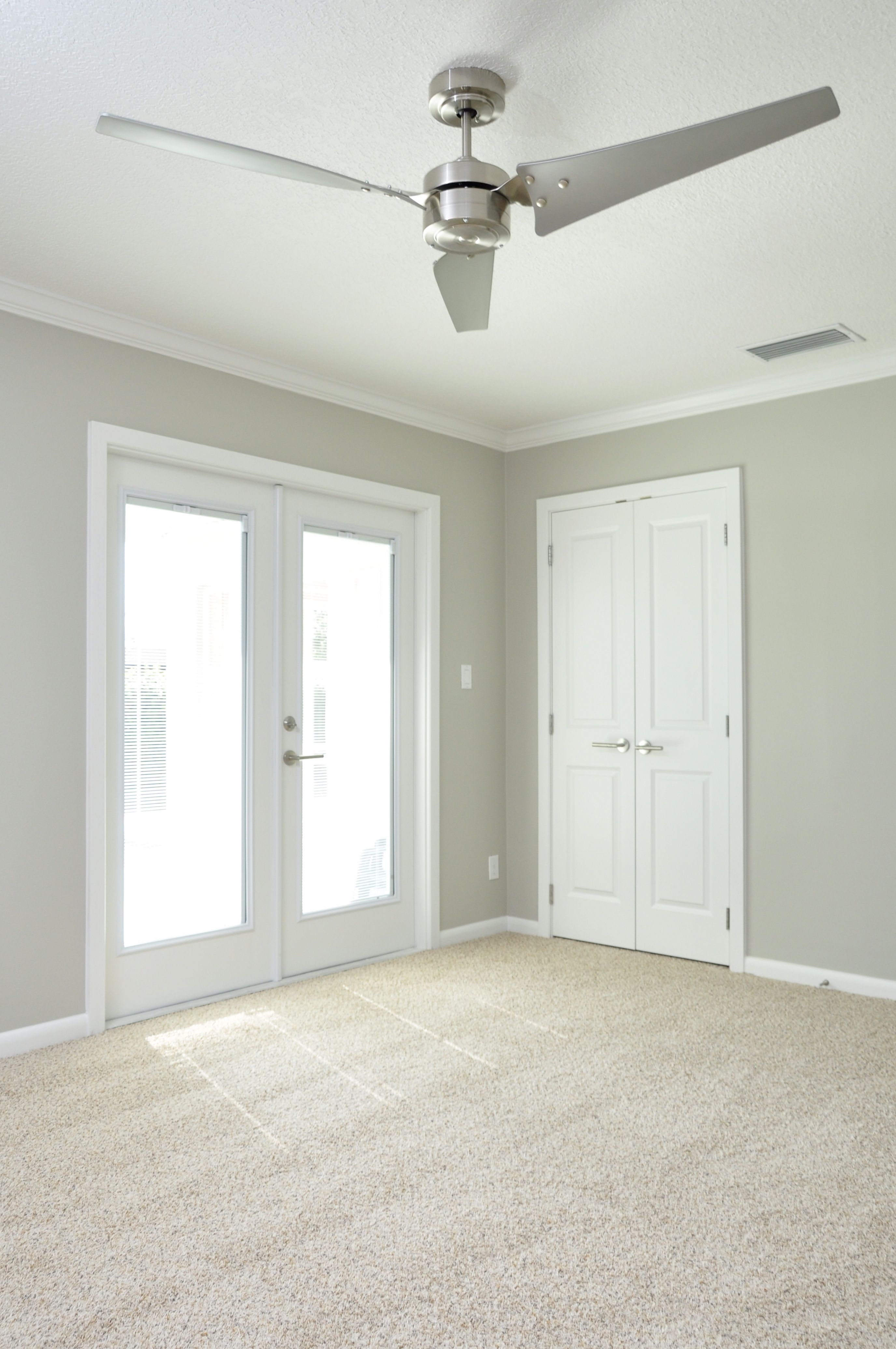Neutral Shimmery Gray Walls With Clean White Trim Double French pertaining to proportions 2752 X 4143