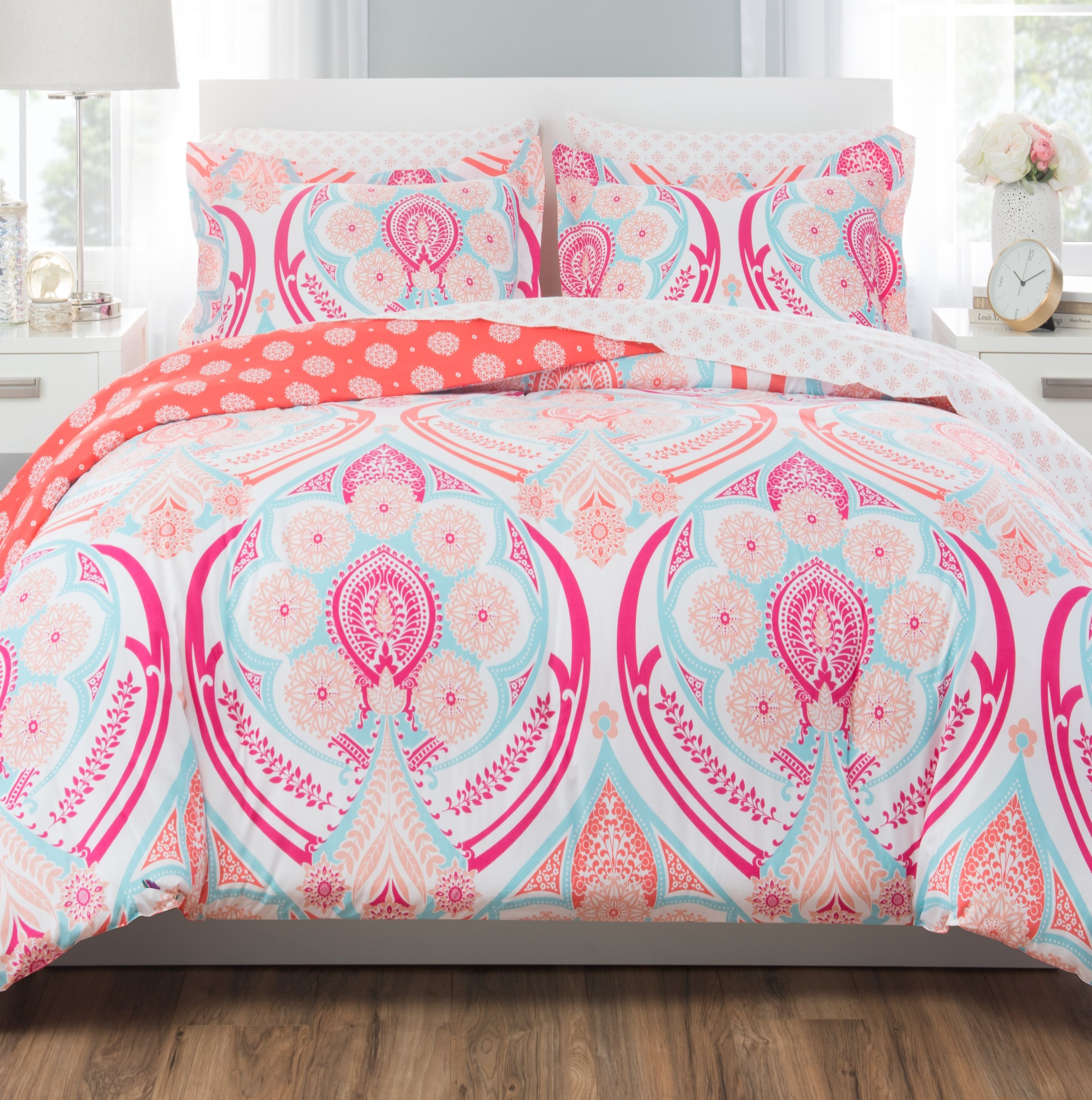 Nicole Miller Bright Springtime Reversible Comforter Set Reviews inside measurements 2750 X 2771