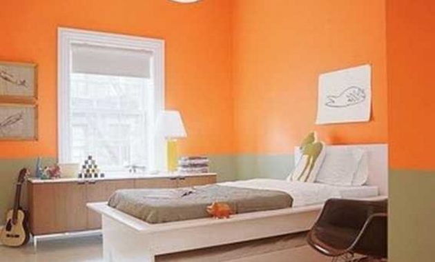 Orange And Green Wall Color For Bright Bedroom Ideas With Funky Two inside sizing 966 X 1024