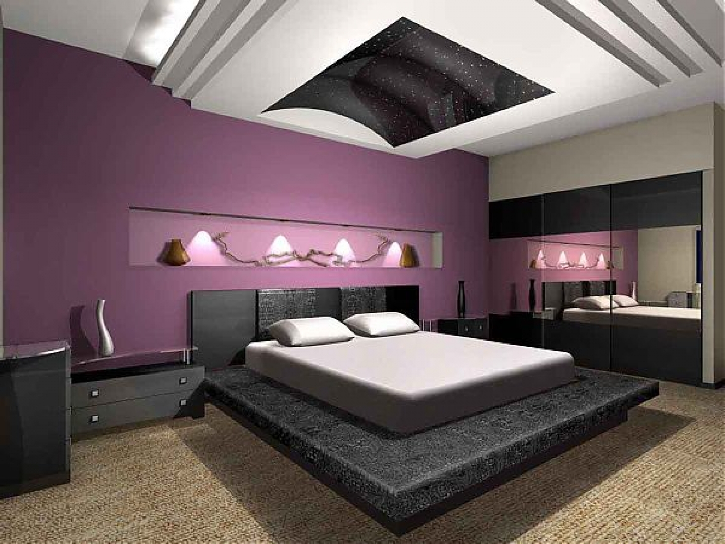 Purple Modern Bedroom Design Ideas 6810 within proportions 1440 X 1080