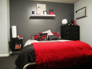 Red And Gray Bedroom Went With A Black And Red Colour Scheme As A pertaining to sizing 1600 X 1200