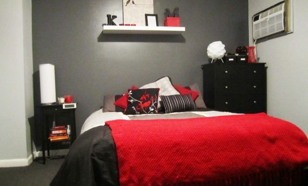 Red And Gray Bedroom Went With A Black And Red Colour Scheme As A pertaining to sizing 1600 X 1200