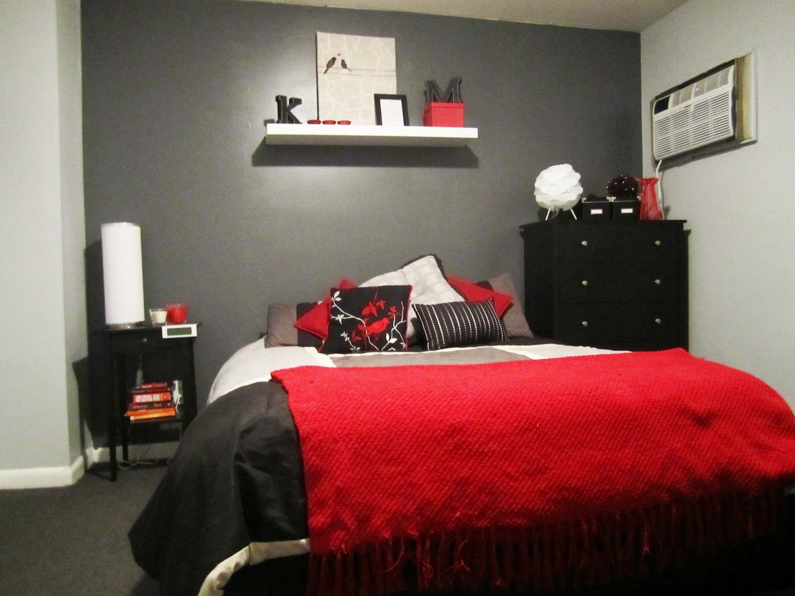 Red And Gray Bedroom Went With A Black And Red Colour Scheme As A pertaining to sizing 1600 X 1200