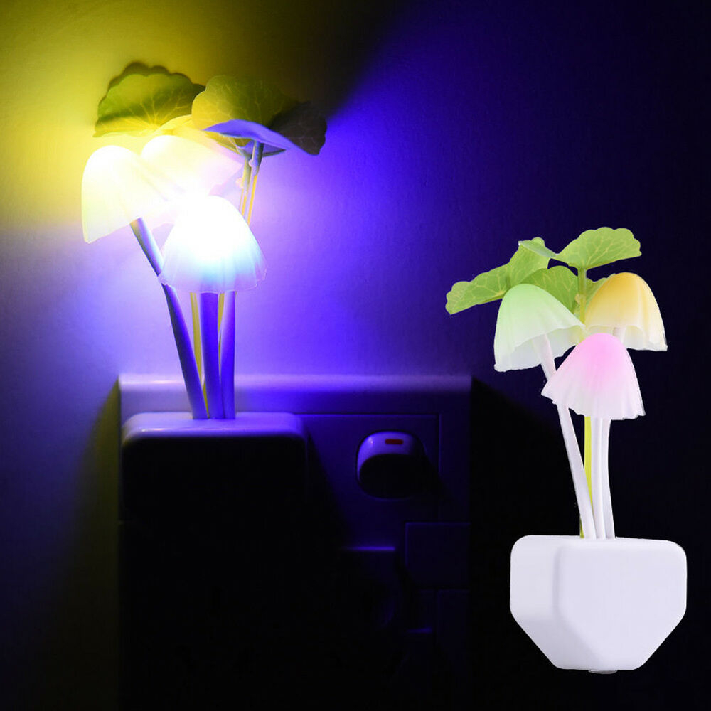 Sensor Night Lights Flower Mushroom Led Lamp Bedroom Colorful Decor inside dimensions 1000 X 1000