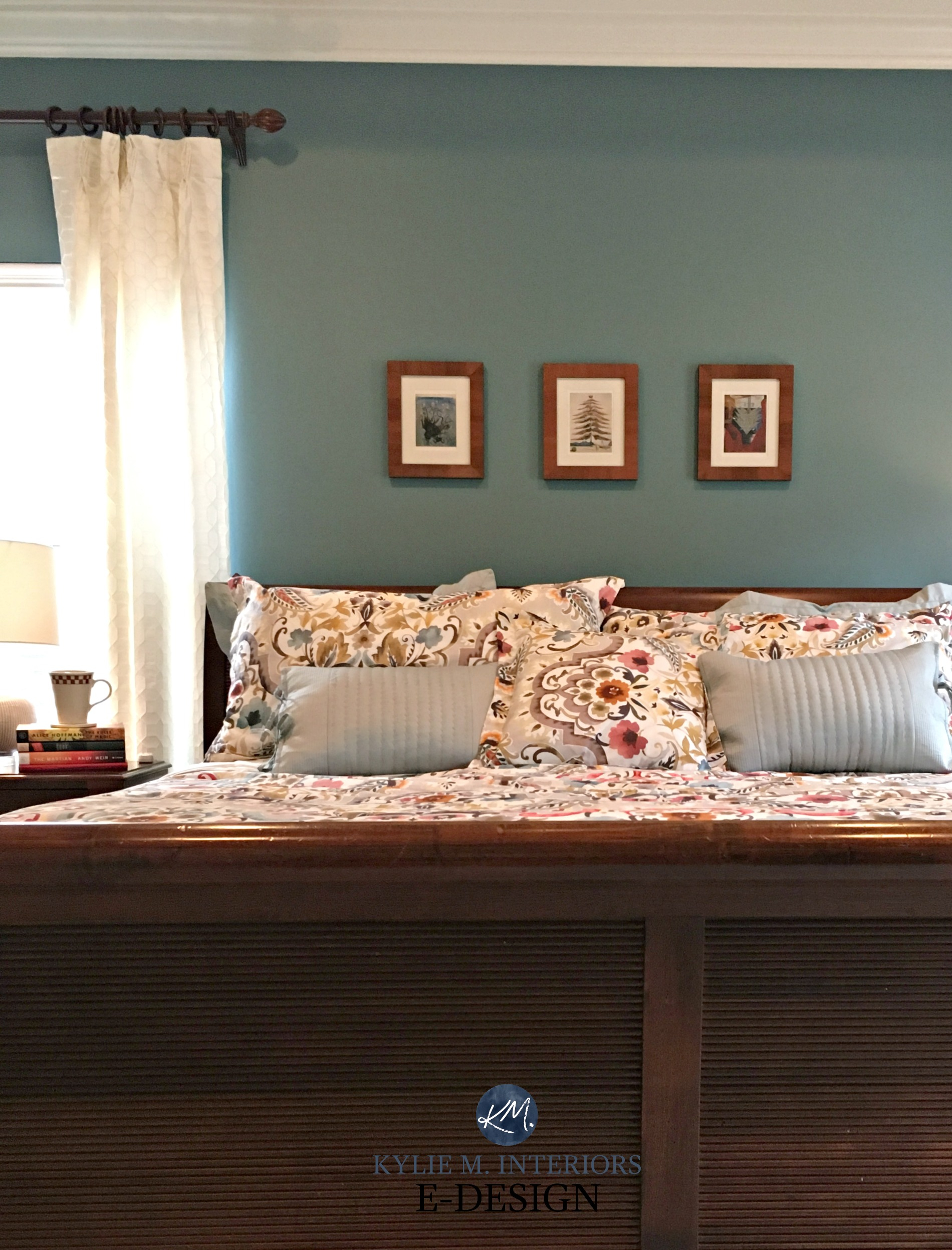 Sherwin Williams Moody Blue With Cherry Wood Bedroom Furniture with dimensions 1900 X 2495