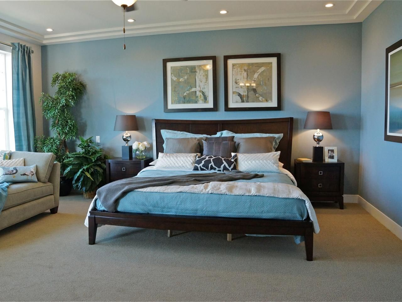 Soothing And Stately This Traditional Bedroom Pairs Dark Wood regarding dimensions 1280 X 960