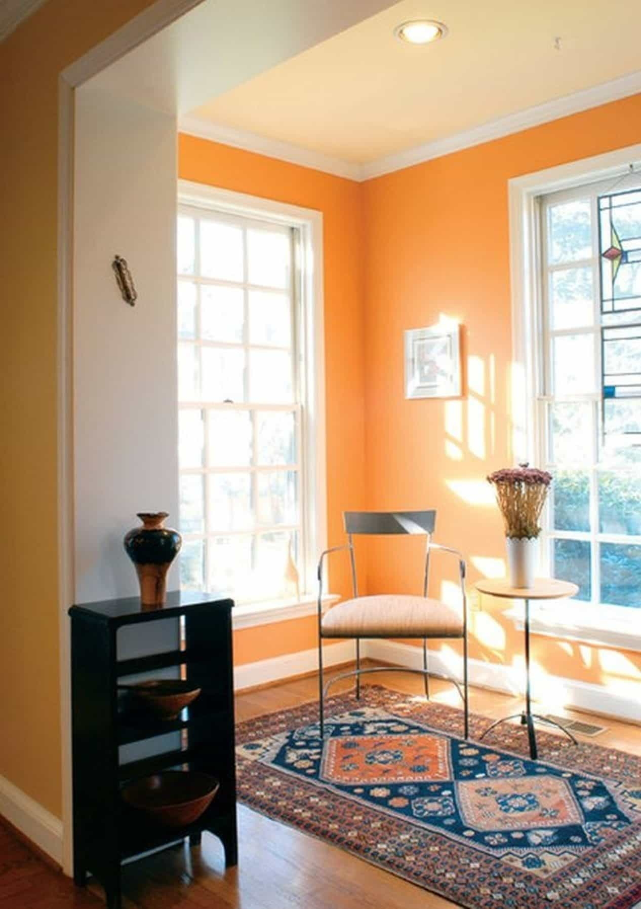 Sunroom With Runner And Orange Warm Paint Colors Warm Paint Colors in size 1266 X 1794