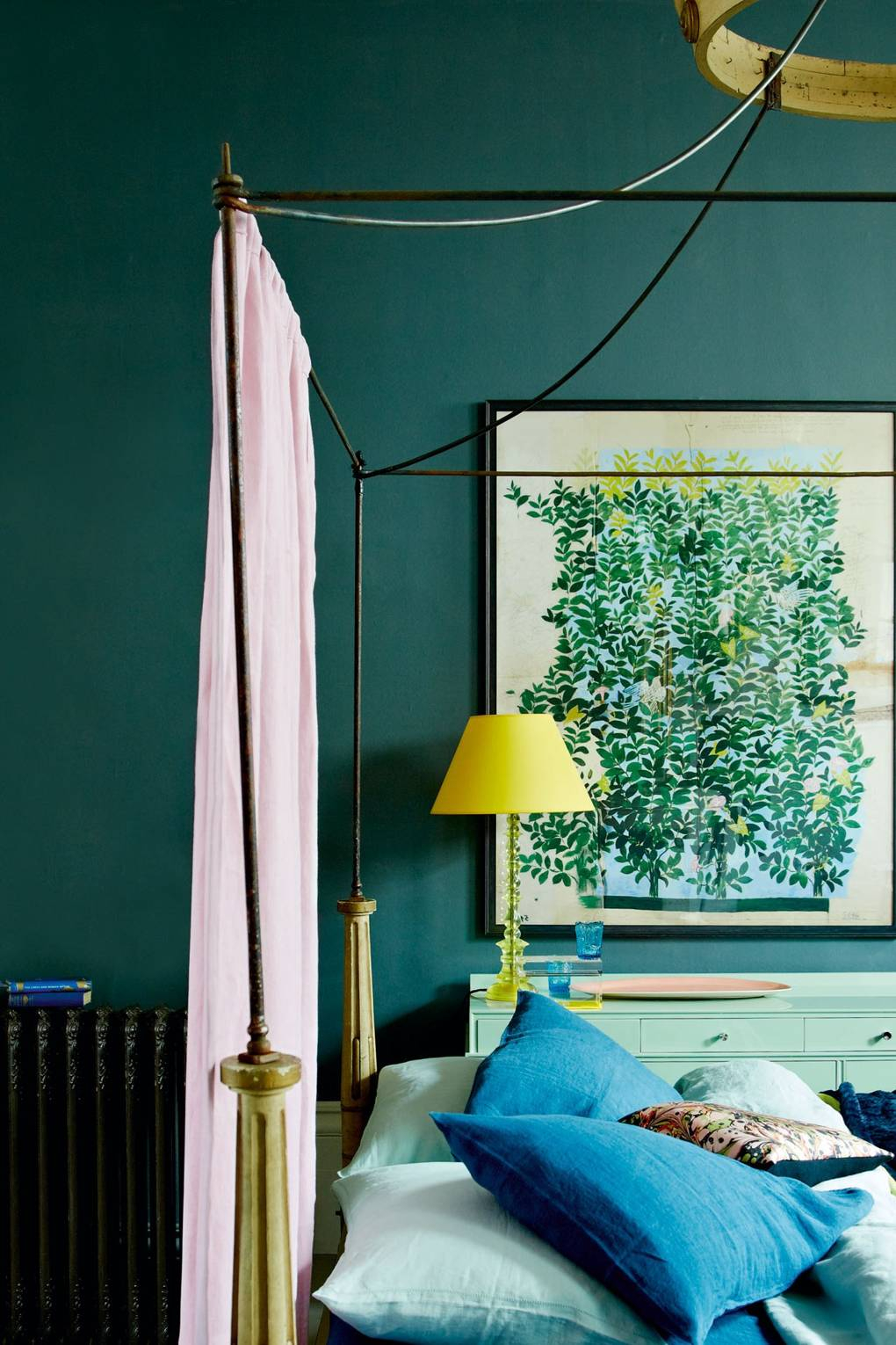 Teal Blue Bedroom Wall Paint Colour Ideas House Garden regarding dimensions 1020 X 1530