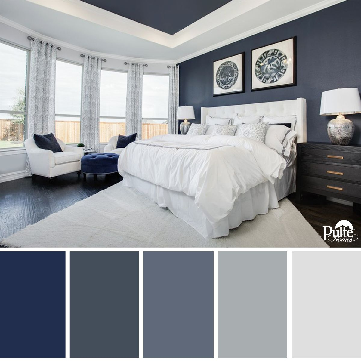 This Bedroom Design Has The Right Idea The Rich Blue Color Palette inside dimensions 1200 X 1200