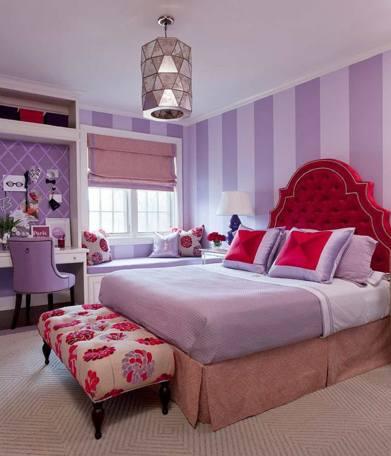 Розовый цвет в интерьере спальни