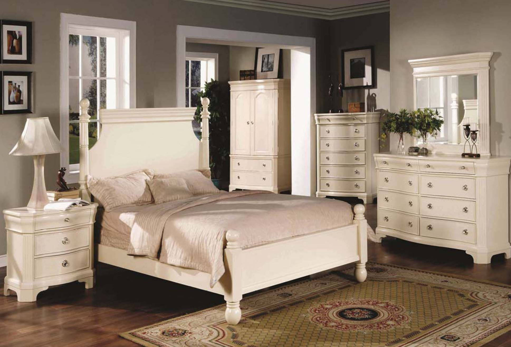 Traditional Bedroom Furniture Set Design In White Washed Color F regarding dimensions 1937 X 1315