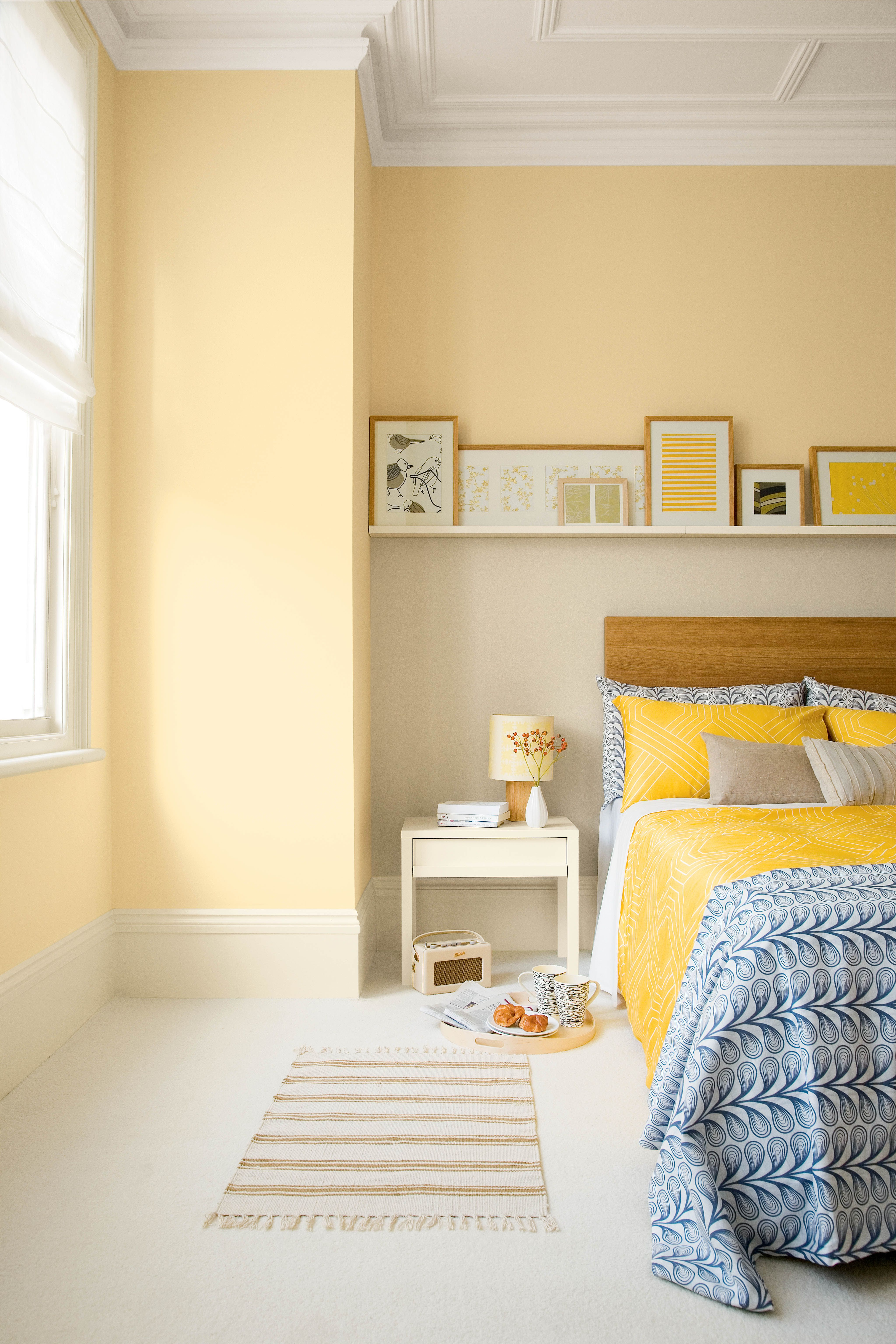 Yellow Bedroom Painted With Crown Matt Emulsion In Gentle Yellow regarding dimensions 4096 X 6144