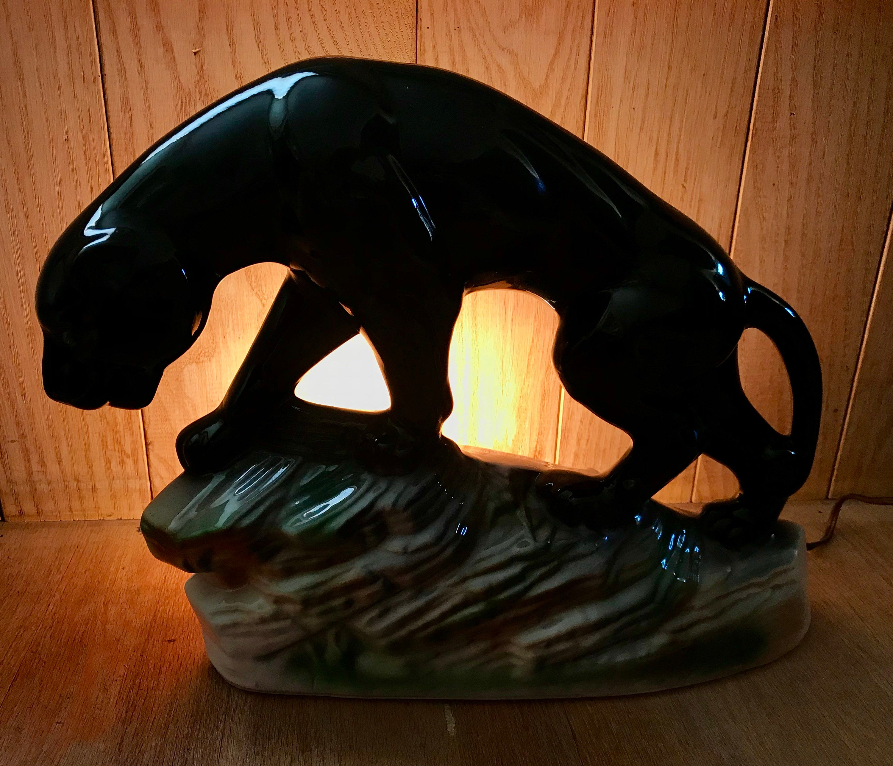 1952 Lane And Co Tv Lamp Van Nuys Calif Gorgeous Black Panther Mcm Mid Century Collectible Vintage Kitsch with sizing 3000 X 2573