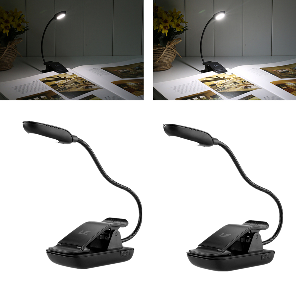 2 Pack Led Clip On Lamp Gooseneck Reading Light Desk Lamps pertaining to sizing 1000 X 1000