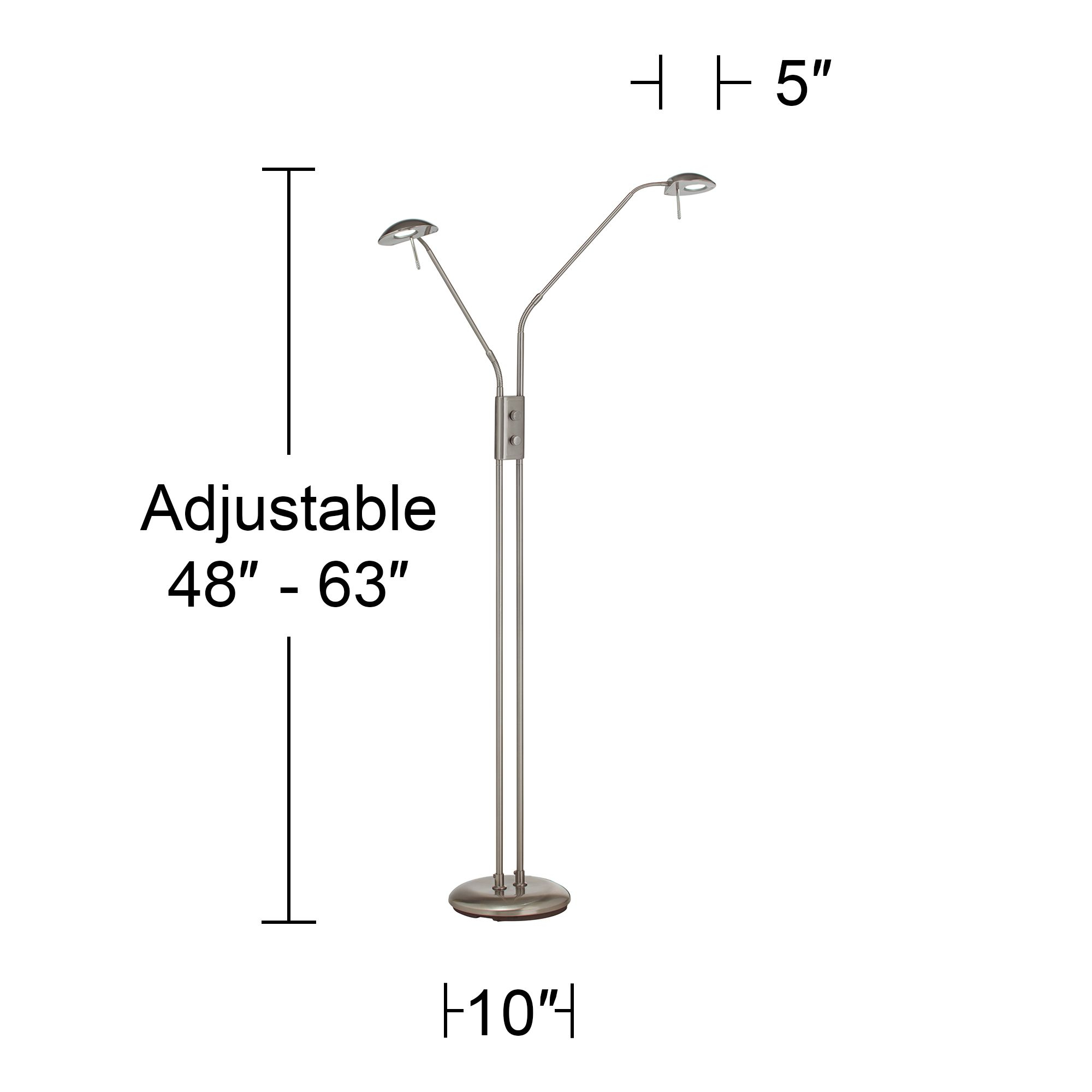 360 Lighting Modern Pharmacy Floor Lamp Led Brushed Steel intended for dimensions 2000 X 2000