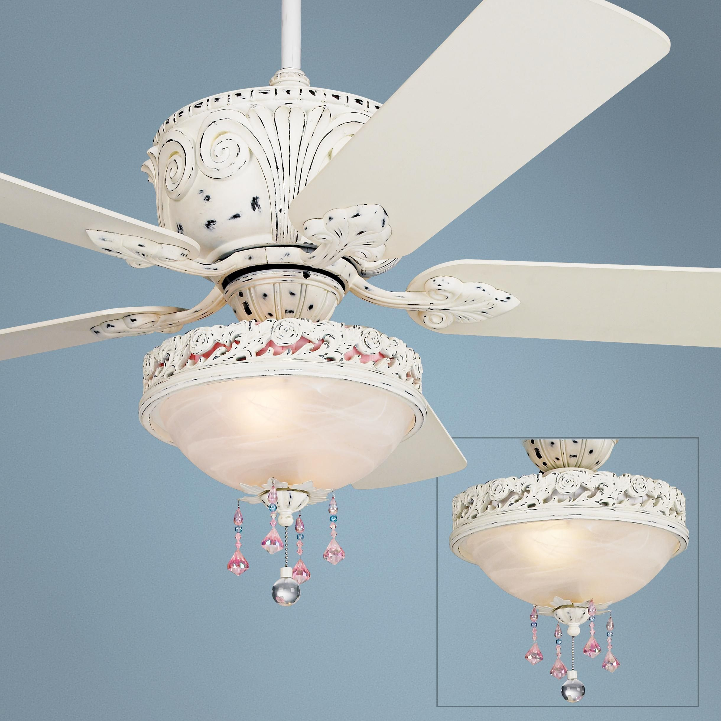 52 Casa Deville Antique White Light Kit Ceiling Fan regarding measurements 2440 X 2440