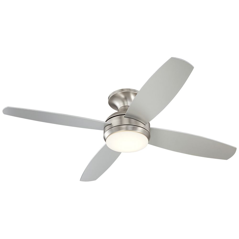 52 Casa Elite Brushed Nickel Led Hugger Ceiling Fan Style within measurements 1000 X 1000