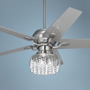 52 Casa Optima Brushed Steel And Crystal Ceiling Fan in size 2000 X 2000