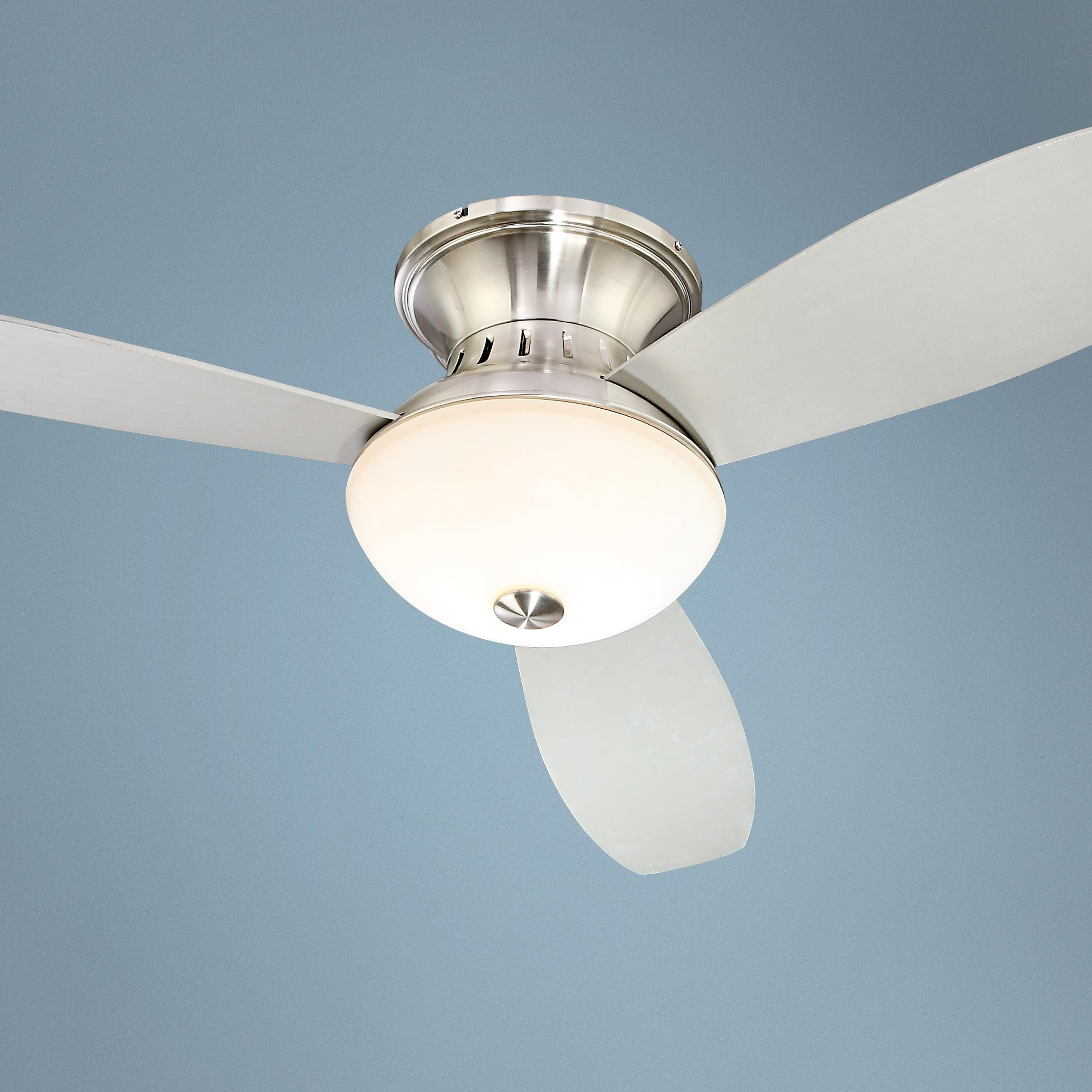 52 Encore Possini Euro Brushed Nickel Hugger Ceiling Fan for sizing 2440 X 2440