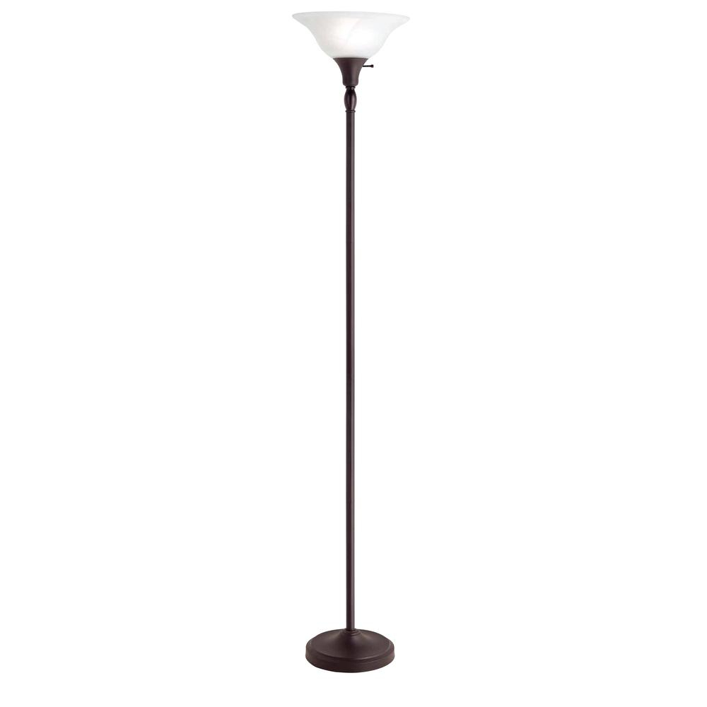 72 In Bronze Torchiere Floor Lamp With Alabaster Glass Shade with regard to proportions 1000 X 1000