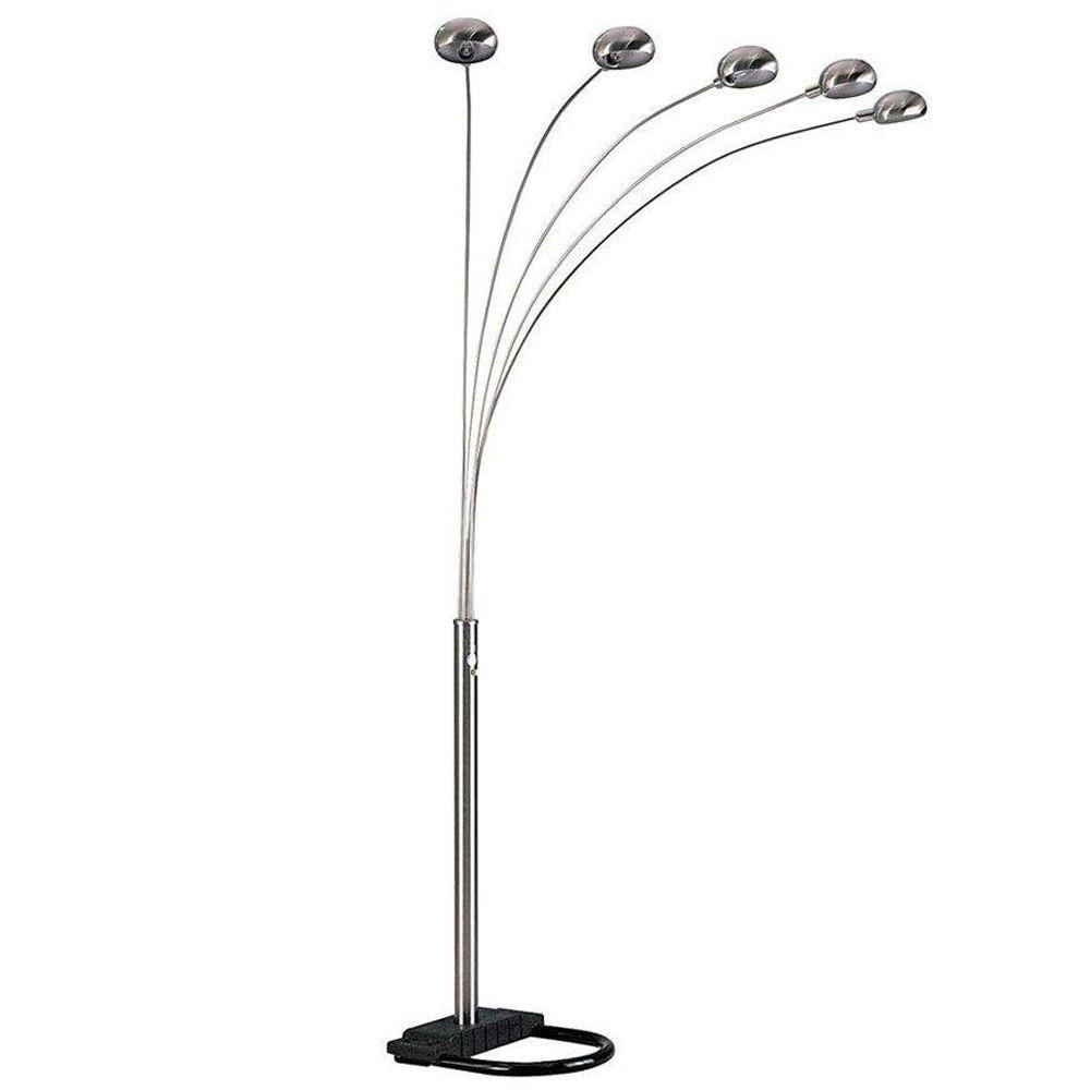 84 In 5 Arms Satin Nickel Arch Floor Lamp for measurements 1000 X 1000