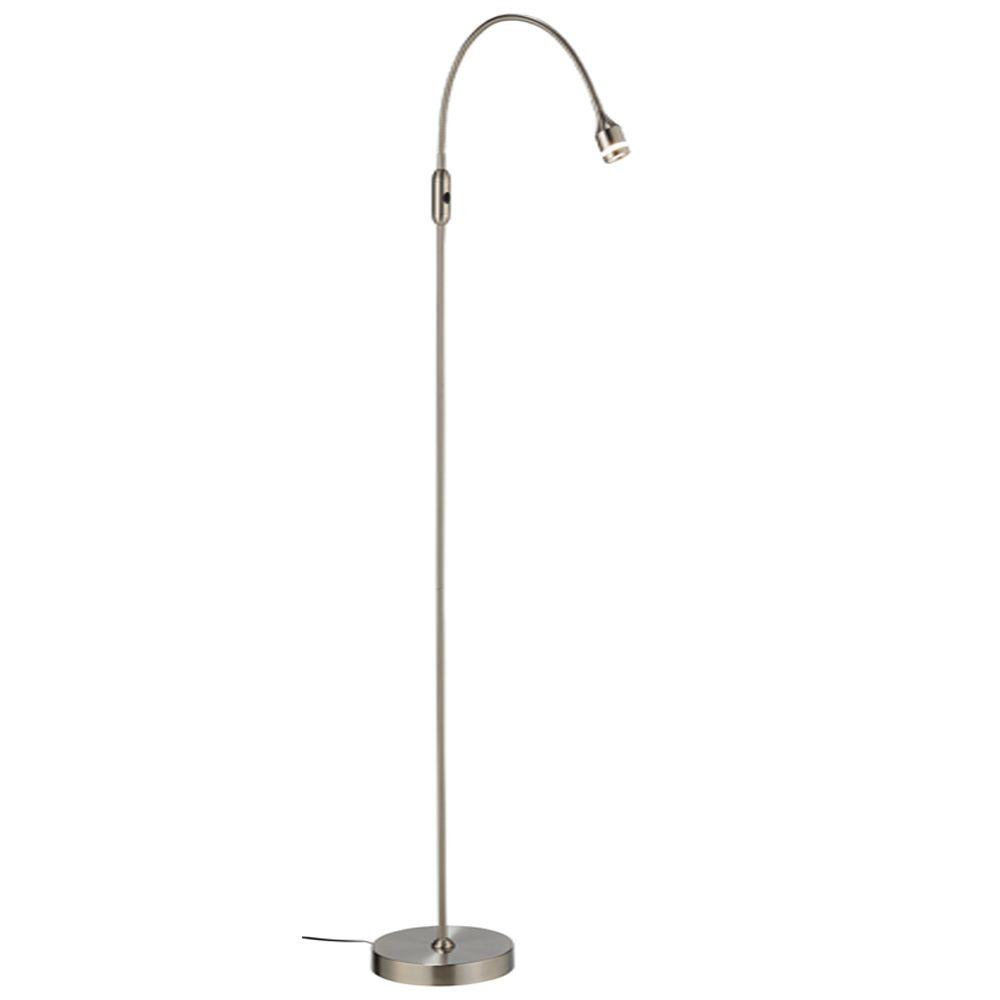 Adesso Prospect 56 In Satin Steel Led Floor Lamp intended for dimensions 1000 X 1000