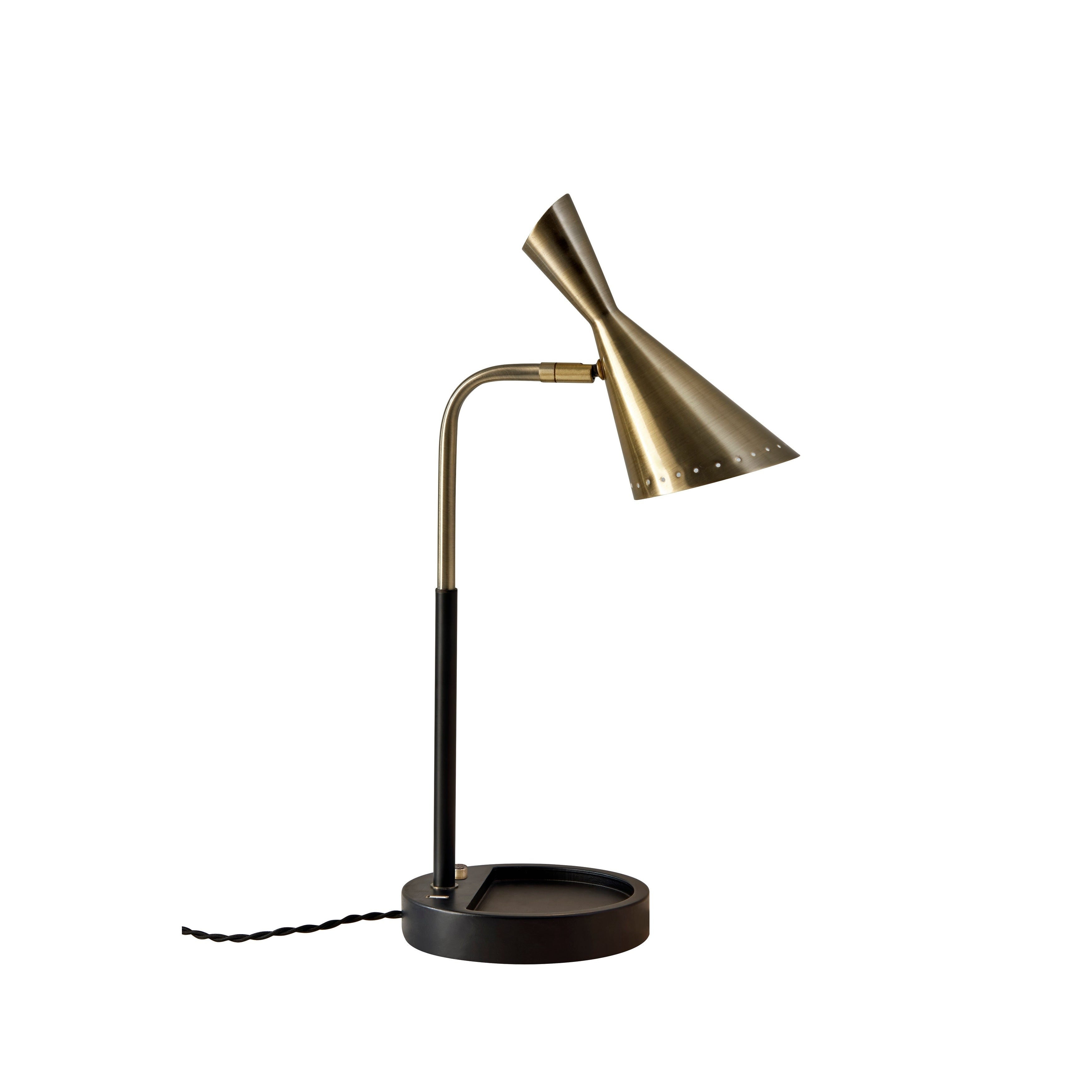 Adesso Zelda 19 Inch Black With Antique Brass Accents Usb Desk Lamp with regard to size 3500 X 3500