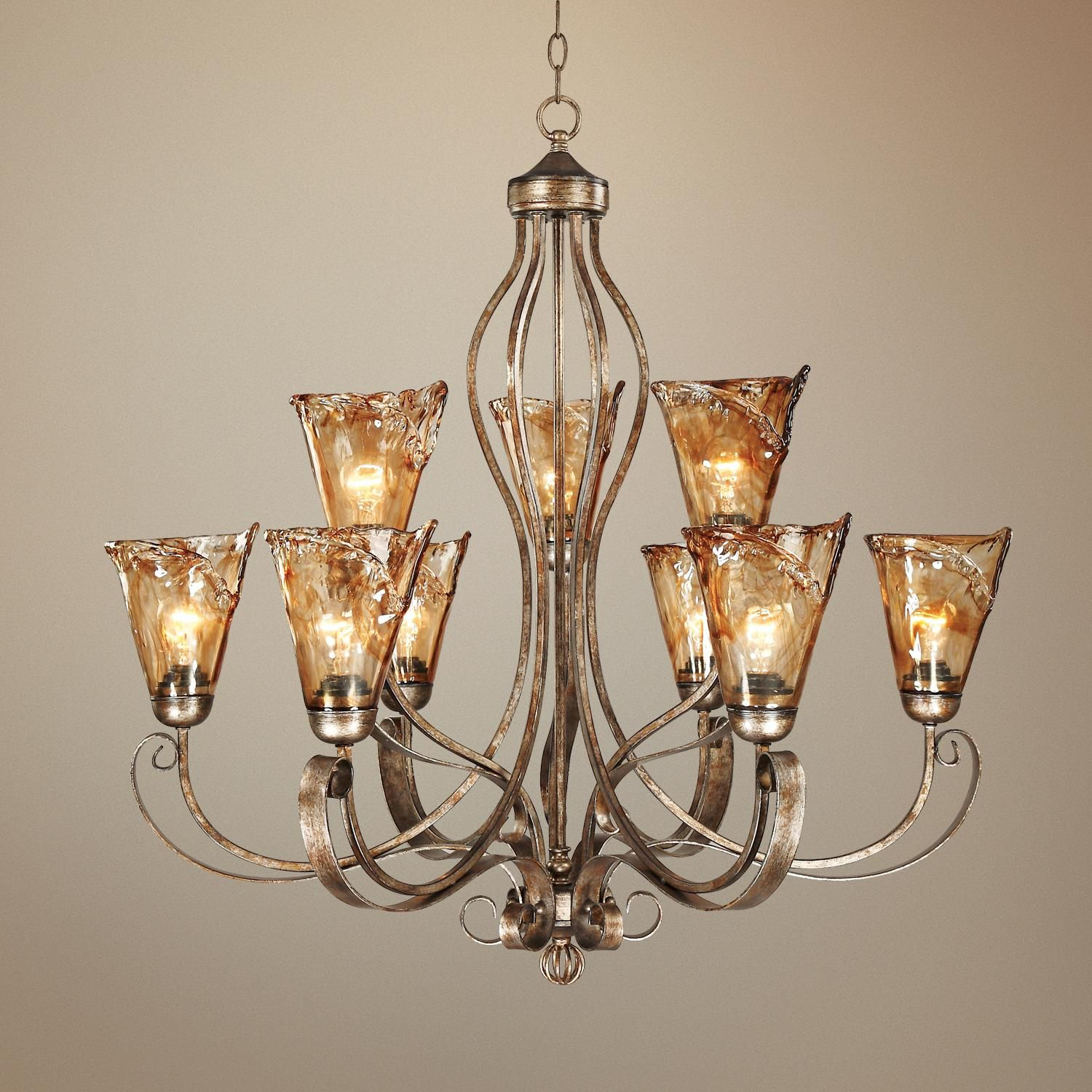 Amber Scroll 35 12 Wide Art Glass Chandelier 66491 with regard to size 1500 X 1500