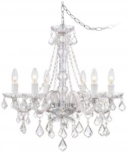 Anibal Clear Glass And Acrylic Plug In Swag Chandelier regarding measurements 1521 X 1829