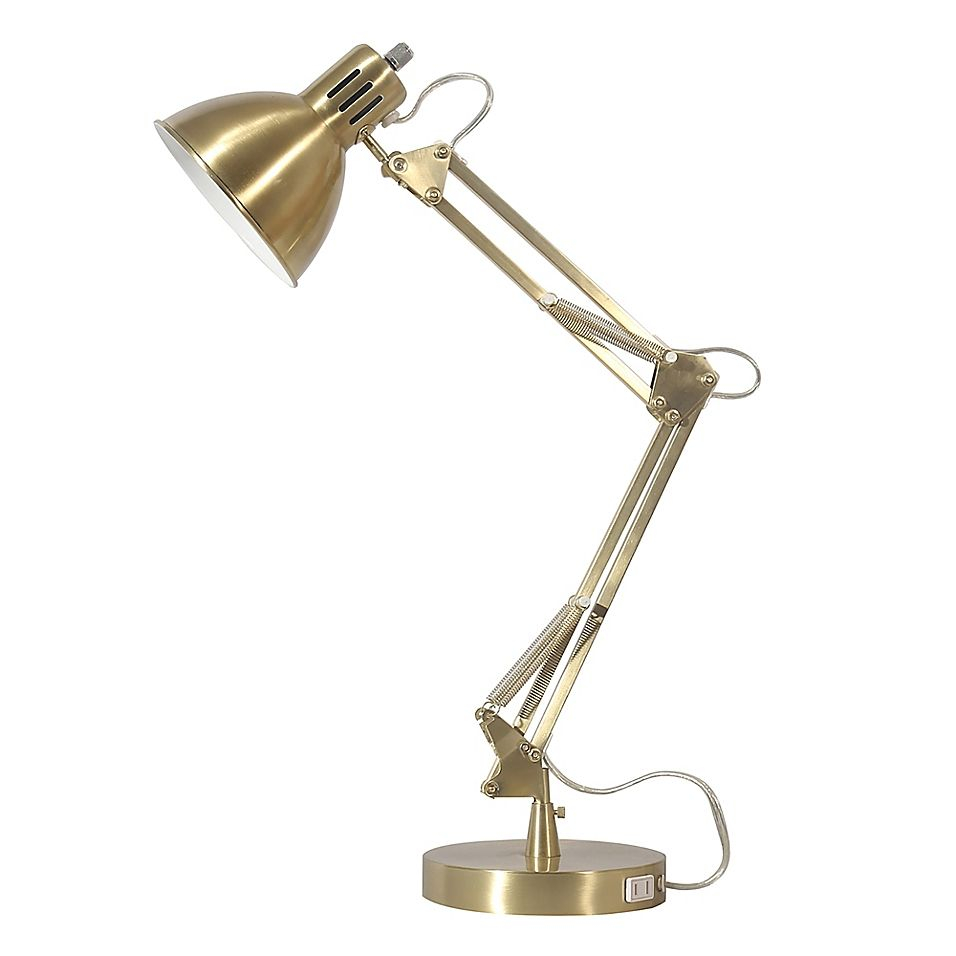 Architect Adjustable Desk Lamp With Usb Port In Gold intended for dimensions 956 X 956