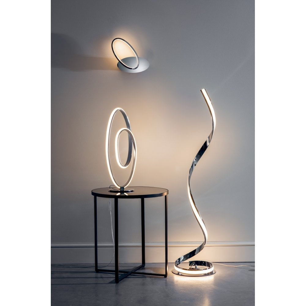 Aria Floor Lamp Chrome Curves Contemporary Led inside sizing 1000 X 1000